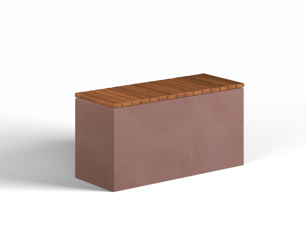 Concrete Bench Unity 1250 with Hardwood Timber Seat Townscape Products