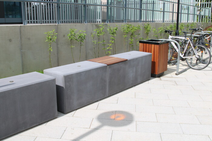 Townscape Concrete Unity Bench with Townscape litter Bin