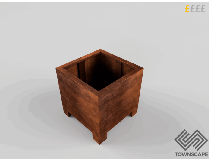 CORTEN Standard Raised Planter 600x600x600mm CUBE