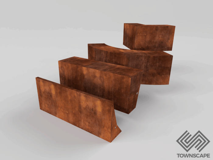 LINEAR Retaining Wall Planter / Seat - CORTEN STEEL/MILD STEEL