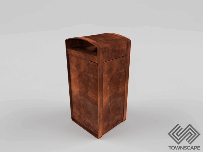 Flight Range Corten Litter Bin
